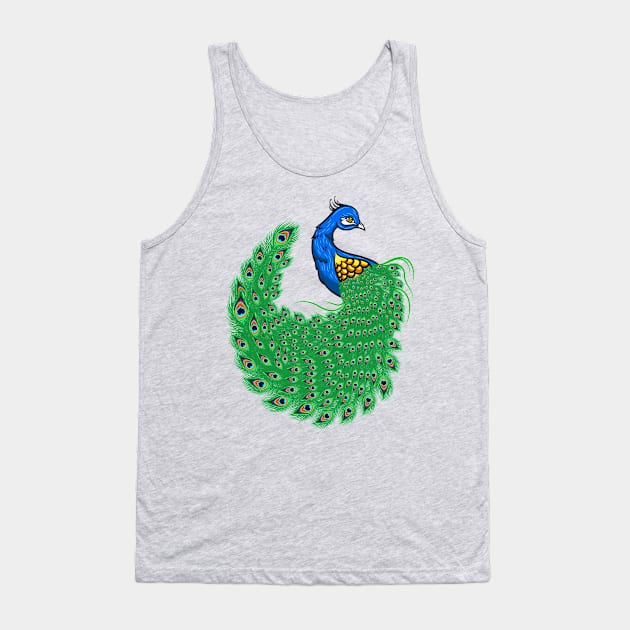 Peacock Tank Top by Sticker Steve